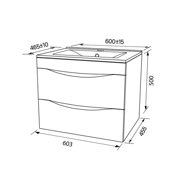 Тумба с раковиной IDDIS Cloud 60 подвесная белая (CLO60W0i95K)