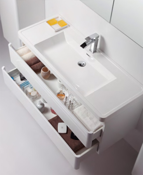 База под раковину подвесная BelBagno ENERGIA-N-1200-2C-SO-BL Bianco Lucido