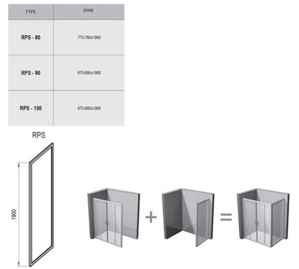Боковая стенка Ravak Rapier RPS-80 9RV40100ZG
