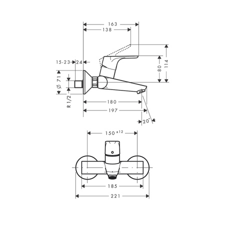 Смеситель для раковины Hansgrohe Focus E2 31923000 хром