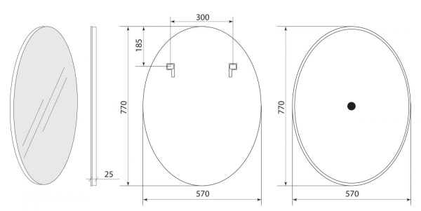 Зеркало с подсветкой Art&Max Cararra AM-Car-570-770-DS-F