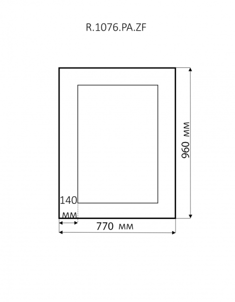 Зеркало (77х96) Misty Аврора R.1076.PA.ZF (серебро) Л-Авр-09077-146ПрС