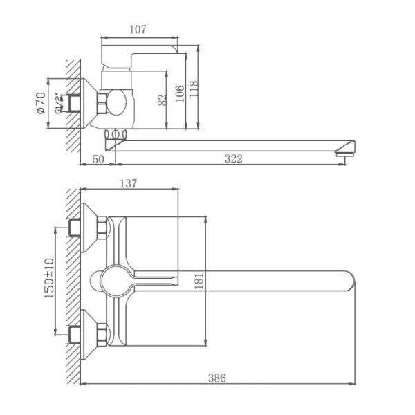 Смеситель для ванны Haiba HB60805-8