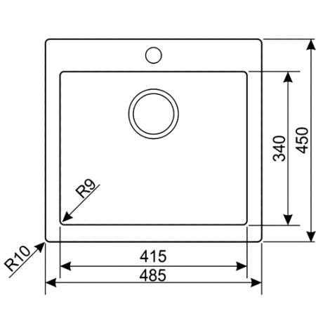 Мойка гранитная Ganzer 45x48,5 см (бежевый) GZ45485М