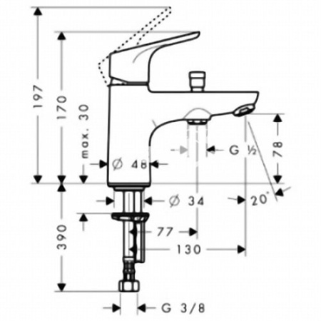 Смеситель на борт ванны Hansgrohe Focus E2 31930000