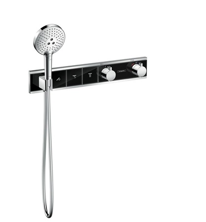 Термостат для душа на 3 потребителя Hansgrohe RainSelect 15356600 черный/хром