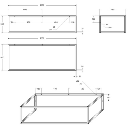 Консоль под раковину BelBagno Etna-Kraft 120 EK-120-ST