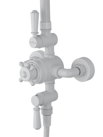 Душевая система с термостатом WONZON & WOGHAND RETRO, белый матовый WW-B3041-MW