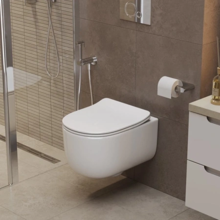 Унитаз подвесной BelBagno Soft BB084CH-TOR/SC безободковый, торнадо, с сиденьем микролифт
