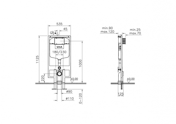 Скрытая система смыва VITRA 740-5800-02