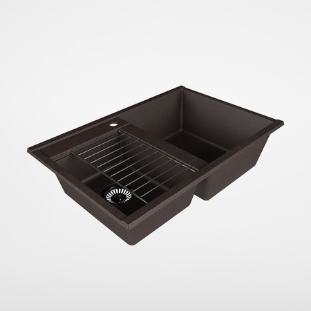 Кухонная мойка Aquaton Делия 78 DBL 1A723132DE280 кофе