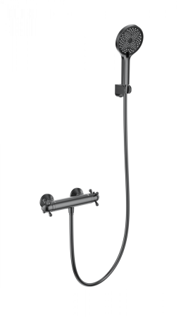 Смеситель для душа с термостатом WONZON & WOGHAND Strato, темный графит WW-B2048-A-BGG