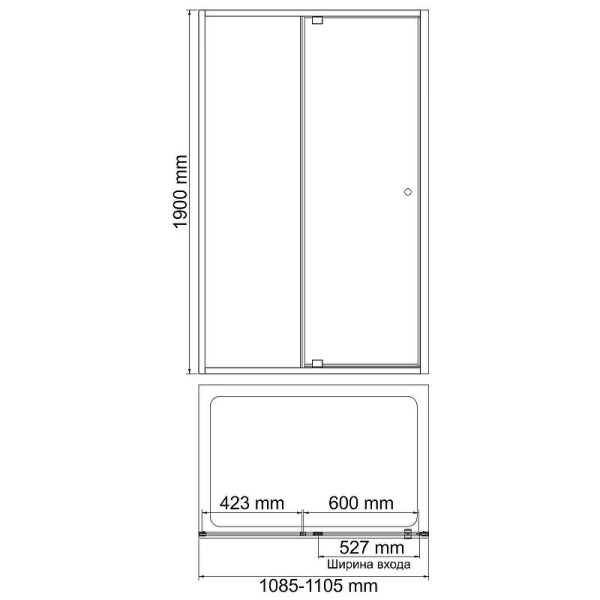 Душевая дверь WasserKRAFT Aula 110 11P13