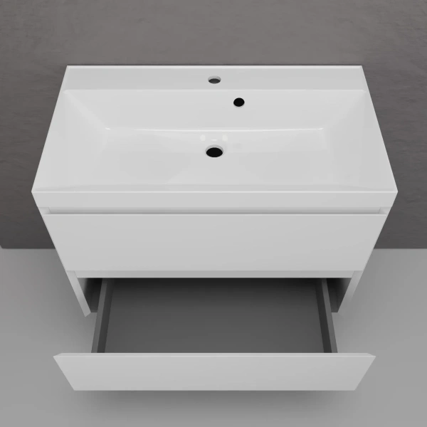 Тумба подвесная без раковины 80 см Style Line Манхэттен ЛС-00002359 белый матовый