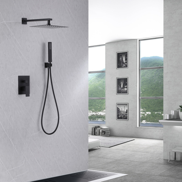 Душевой комплект ABBER Daheim AF8219B скрытого монтажа без излива, черная матовая
