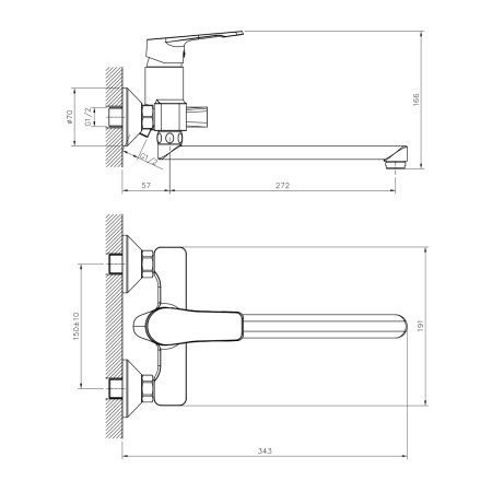 Смеситель для ванны DECOROOM DR23 DR23043