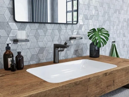 Смеситель для раковины с донным клапаном Hansgrohe Talis E 71754340 шлифованный черный хром