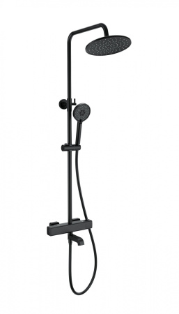Душевая система с термостатом WONZON & WOGHAND STAY 4, черный матовый WW-A3007-T1-MB