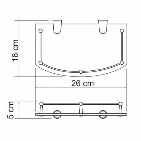 Полка стеклянная WasserKRAFT K-588