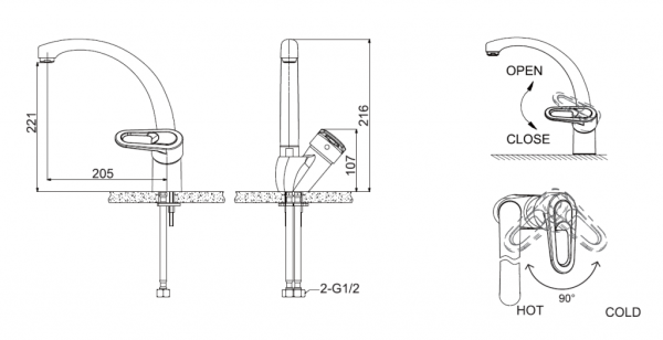 Смеситель для кухни Bravat Loop F7124182CP-RUS