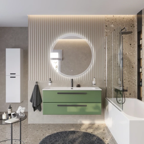 Тумба под раковину Cezares ECO-CER-N-1200-2C-SO-PS-P Фисташковый софт без ручек