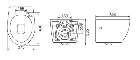 Унитаз подвесной безободковый BelBagno PROSPERO BB507B