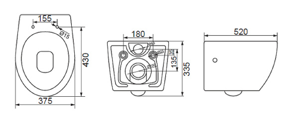 Унитаз подвесной безободковый BelBagno PROSPERO BB507B