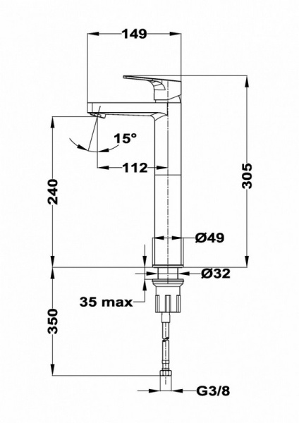 Смеситель для раковины Teka Manacor 843111250