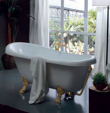 Ванна из литьевого мрамора (170х77) Kerasan Retro 105591 белый, ножки золото