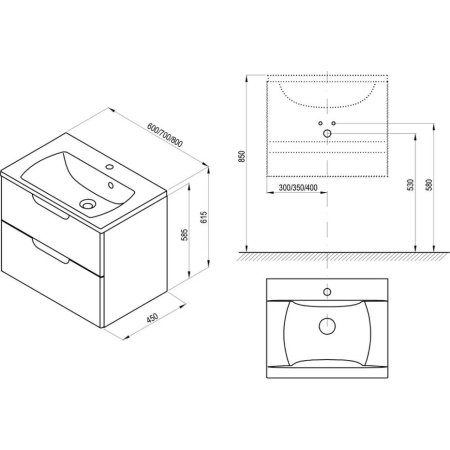 Тумба под раковину 80 Ravak SD Classic II X000001480