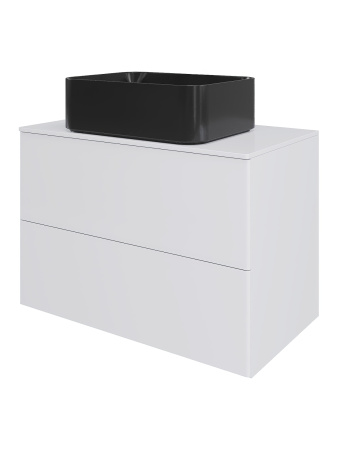 Тумба с раковиной подвесная 75 см, Orange Otto Ot-75TuMDF+B02-460MB белый глянец