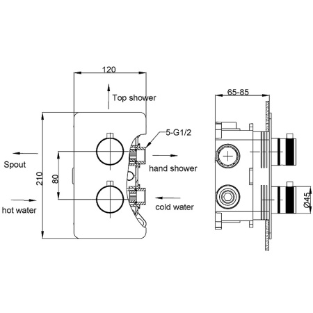 Смеситель для ванны Boheme Cell 134-3-B