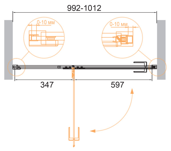 Душевая дверь (100х196,8) CEZARES BELLAGIO BELLAGIO-B-12-100-C-NERO