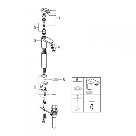 Смеситель для раковины Grohe BauLoop 32856 000 (32856000) хром