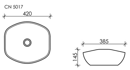 Раковина накладная (42х38,5) Ceramica Nova ELEMENT CN5017