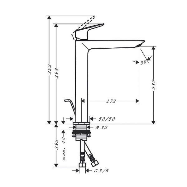 Смеситель для раковины Hansgrohe Logis Fine 71257000 Смеситель для раковины Hansgrohe Logis Fine 71257000