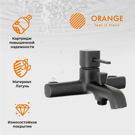 Душевая система смеситель с изливом Orange Karl M05-932b черный