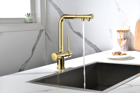 Смеситель для кухни с подключением к фильтру  Paulmark Serpentine Se213222-G