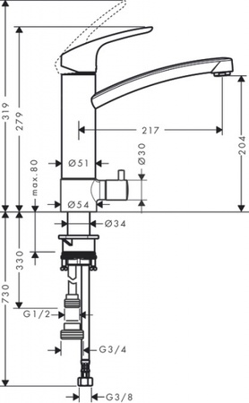 Кухонный смеситель Hansgrohe Focus M41 73887000