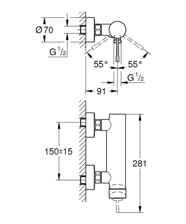 Смеситель для душа Grohe Essence 25252KF1 (черный матовый)