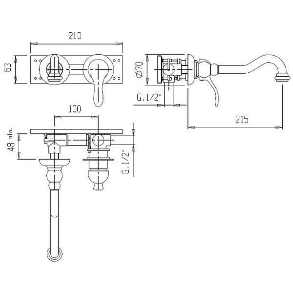 Смеситель для раковины Cezares Margot MARGOT-BLS1-01-Bi