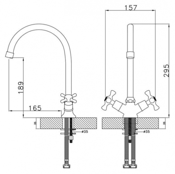 Смеситель для кухонной мойки Rossinka H (H02-72) Смеситель для кухонной мойки Rossinka H (H02-72)