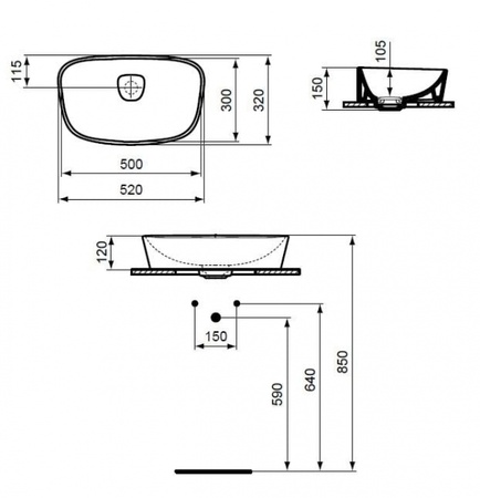 Раковина накладная Ideal Standard DEA Vessel T044301
