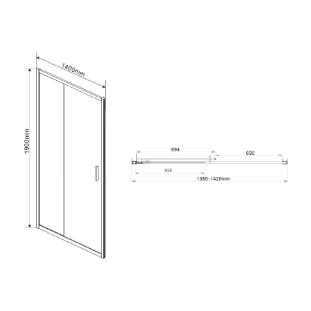 Душевая дверь Vincea Garda VDS-1G140CL, (140х190) хром, стекло прозрачное