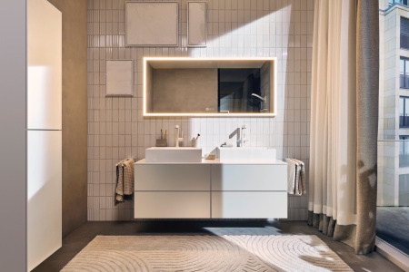 Смеситель для раковины с донным клапаном Push-Open Hansgrohe Finoris 76063700 белый матовый