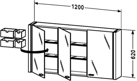 Зеркальный шкаф Duravit 2F 9653 5959