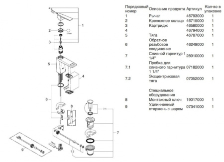 Смеситель однорычажный для раковины Grohe Allure Brilliant 23029 DA0 (23029DA0)