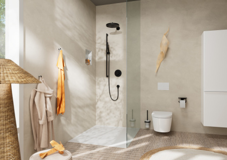 Держатель туалетной бумаги с полкой Hansgrohe AddStoris 41772670 черный матовый