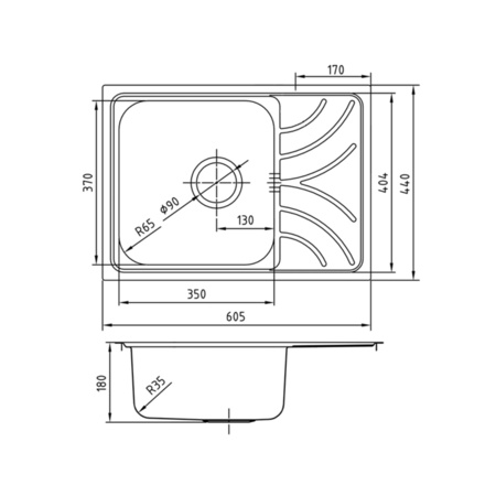 Мойка кухонная IDDIS 605*440 Arro S (ARR60SDi77)