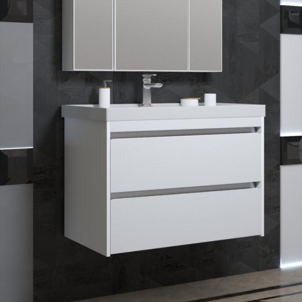 Тумба под раковину Opadiris Фреш 80  00-00007087 белый/белый (без раковины)